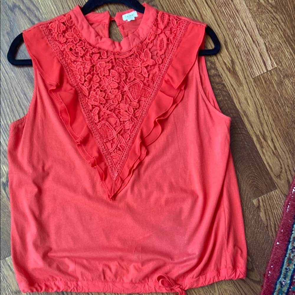 Red Sleeveless Lace Top